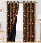 Ultimate Trends Premium Polyester Digital Printed Fancy Kids Room 90% Blackout Curtains for Door, 7 feet, Pack of 2 Piece,Coffee, (UTCR-1438_BC_D)