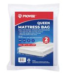 PROWEE 2 PK Queen Mattress Bags for Moving Storage,Mattress Bag for Disposal, Mattress Storage Bag Queen Mattress Cover for Moving