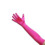 Tapp Collections Classic Adult Size 22 In Long Opera Length Satin Gloves - Hot Pink