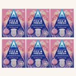 Astonish Toilet Bowl Fizz & Fresh Deep Cleaning Foam Action (Pink Peony Fresh - Pack of 6, 8 Tablets)