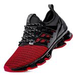 SKDOIUL Sport Running Shoes for Mens Mesh Breathable Trail Runners Fashion Sneakers, 8066-red, 6.5 UK