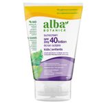 Alba Botanica Kids Fragrance Free Sunscreen Lotion Spf 40, 113 Milliliters (Pack of 1)