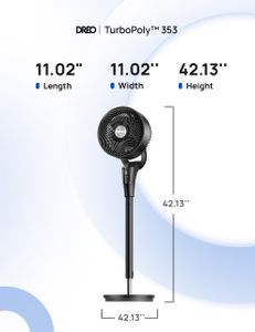 Dreo Silent Standing Fan 42” – 8 Speeds, Remote, Oscillating, Adjustable Height