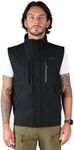 Ellobird Men's Softshell Vest, Warm Windproof Zip Pockets Waterproof Outerwear, Casual Hiking Travel Golf Sleeveless Jacket