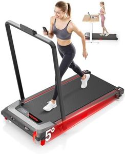 WalkDate Walking Pad Treadmill with 5% Incline, Compact Under Desk Treadmill for Home and Office, Portable Running Machine with LED Display Remote Control, 330lbs Capacity 2.5HP Low Noise Black Red