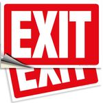 iSYFIX Exit Signs Stickers – 2 Pack 10x7 Inch – Premium Self-Adhesive Vinyl, Laminated for Ultimate UV, Weather, Scratch, Water and Fade Resistance, Indoor and Outdoor