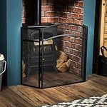 Fire Vida Milton Fire Screen Spark Guard Arched, Metal, Black