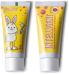 INTELLIGENT Natural Enzyme Kids Toothpaste Strawberry - White Healthy Teeth for Baby and Toddler, Unflavored Infant Tooth Paste, Sulfate-Free, Fluoride-Free, Mint-Free, 40 mL x 2 Pack(Strawberry)