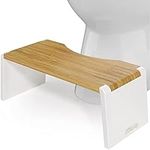 Squatty Potty Stockholm Folding Bamboo Bathroom Toilet Stool, 17.78cm, Brown/White