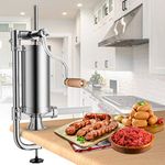 VolksRose 2.5LBS/1.5L Manual Sausage Filler Maker, Meat Stuffer Filler Hand Operated Tool, Vertical Stainless Steel Meat Sausage Stuffer, 4 Sizes of Food-Grade Sausage Tubes, Commercial Home Use #2