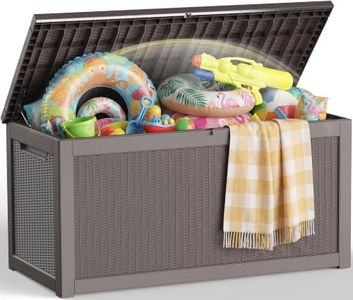 EFU Outdoor Storage Box 360 Gallon Deck Box, Waterproof Resin, Grey