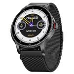 Boat Lunar Discovery w/ 1.39" (3.5 cm) HD Display, Turn-by-Turn Navigation, DIY Watch Face Studio, Bluetooth Calling, Emergency SOS, QR Tray, Smart Watch for Men & Women(Black Metal)
