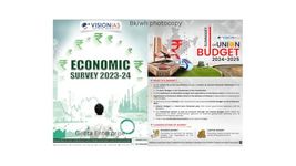 Vision ias economic survey summary 2023-24 & union budget summary 2024-25 bk/wh Photocopy