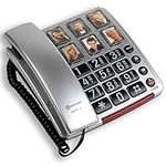 Amplicomms Bigtel 40 - Big Button Phone for Elderly - Loud Phones for Hard of Hearing which are Hearing Aid Compatible Phones - Corded Big Number Telephone - Dementia Aid Phone for Elderly