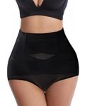 Sheloria Tummy Control Shapewear Panties for Women High Waisted Shaping Underwear Butt Lifting Faja Body Shaper Slimming Stomach Girdle Panty (Black, Medium)