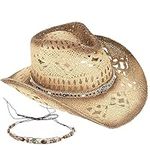 Men's Women's Straw Cowboy Hat Cowg