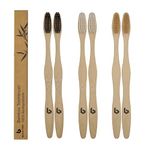 BOULTON Bamboo Toothbrushes – Pack of 6 | Eco Friendly Natural Wooden Toothbrush | Organic Biodegradable Handle | Plastic Free | BPA Free Tooth Brushes | Natural Tooth Brush with Soft Bristles