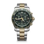 Victorinox Maverick Chrono Men's Analog Stainless Steel Watch (Silver & Golden Colored Strap)