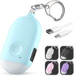 Rechargeable Self Defense Keychain Alarm – 130 dB Loud Emergency Personal Siren Ring with LED Light – SOS Safety Alert Device Key Chain for Women, Kids, Elderly, and Joggers by WETEN (Blue)