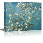 PRINTELLIGENT Canvas Print Wall Art Almond Blossoms by Vincent Van Gogh Reproduction On Canvas Stretched Gallery Wrap 18" X 24"