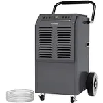 hOmeLabs Commercial Grade Dehumidifier - 160 Pint - Built-In Pump, Drain Hose, Washable Filter - Large Basements, Industrial/Commercial Spaces, Job Sites