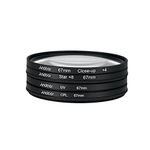 Andoer 67mm UV+CPL+Close-Up+4 +Star 8-Point Filter Circular Filter Kit Circular Polarizer Filter Macro Close-Up Star 8-Point Filter with Bag for Nikon Canon Pentax Sony DSLR Camera