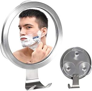 Fogless Shower Mirror,Fogless Shaving Mirror,Fog Free shaving mirror with 3 Strong Suction Cup and Razor Hook,Anti fog Shatterproof Small Mirror in Bathroom – 15 x 15cm