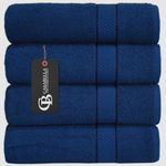 Casabella Pack of 2 Large Jumbo Bath Sheets 100% Egyptian Combed Cotton Big Beautiful Towels_Blue_2pcs