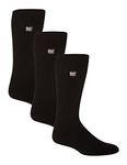 Heat Holders - 3 Pairs Mens 2.3 TOG Winter Warm Original Thermal Crew Socks (7-12, Black)