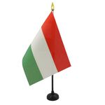 AZ FLAG Hungary Table Flag 4'' x 6'' - Hungarian Desk Flag 15 x 10 cm - golden spear top