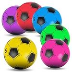 lumous rola 6PCS Plastic Football (Deflated) 8.5" PVC Ball Inflatable Lightweight Ball for Indoor Outdoor Play Beach, Home, Birthday, School (6Pcs)