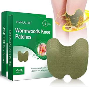 MYMULIKE 52 Count Knee Patches, Warming Herbal Patches for 8H Long Lasting Reducing of Joint Uncomfortable, Wormwood Extract Sticker for Knee, Back, Neck, Shoulder