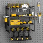 Power Tool Organizer, 4 Layers Cordless Drill Storage Rack, Drills Holder Shelf Wall Mount, Heavy Duty Large Garage Tool Organizer Cabinet