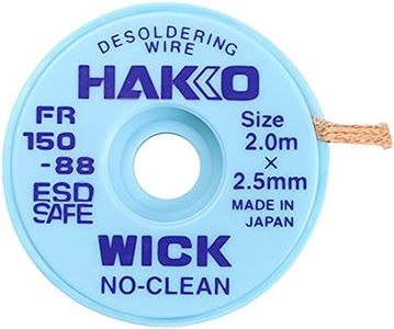 HAKKO FR150-88 Soldering Wick No Clean Solder Wick Wire 0.1 inch (2.5 mm) x 6.6 ft (2 m) Bag Included