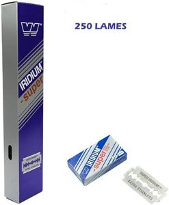 250X WIZAMET SUPER IRIDIUM Lames de Rasoir de Surete Sécurité Professionelle pour homme à double bord de lame de rechange ancien