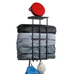 Ansonation Camping Chair Rack for Garage Storage, Metal Camping Beach Chair Umbrella Wall Mounted Holder Rack Organizer with 4 Hooks for Garage Organization