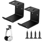 Jttxiu 2 Pcs Headphone Stand Hanger, Headset Holder Hook Mounts, Headphone Earphone Headset Hook Stand Holder Hanger Wall Mount Adhesive/Screws Install, Headphone Desk Hanger