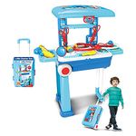 PEZYOX Doctor Trolley Set Toy Kit Play Sets Boys Girls Little Kids Medical Light Sound Effects Big Size Plastic Toys Doctor Bag Convertible Suitcase Portable Accessories.