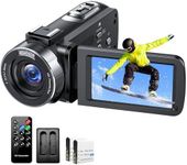 Video Camera Camcorder 4K 42MP YouTube Camera Night Vision 18X Digital Zoom 3” 270° Rotation Screen Vlogging Camera with Remote,2 Batteries