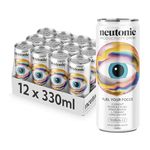 Neutonic | Productivity Energy Drink | Boost Focus and Energy - Sugar Free - Science Backed Formula | 330 ML (12 cans) - Tropical Ice