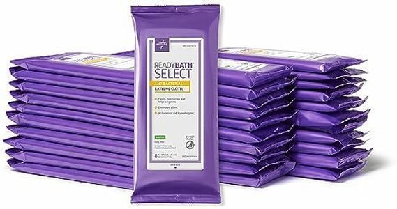 Medline ReadyBath Select Antibacterial Thick Adult Bath Wipes, 240 Wipes (8 Wipes, 30 Packs), Scented, No Rinse Formula with Aloe, Sensitive Skin, Hypoallergenic, Alcohol-Free, 8 x 8 Inch