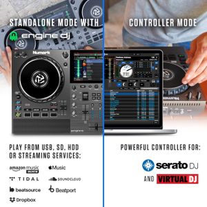 Numark Mixstream Pro Go DJ Controller – Portable Standalone Mixer