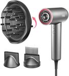 TYMO Hair Dryer with Diffuser, High-Speed Ionic Blow Dryer with Comb, Fast Drying & Zero Damage, Low-Noise Hairdryer, 3 Speeds & 4 Temps with Cool-Shot for Professional Styling at Home Salon Travel