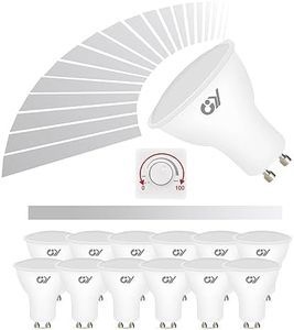 GY GU10 Dimmable Led Bulb 7W 630 Lumens,70W Halogen Bulbs Equivalent,Cool White Light 6500K,120° Beam Angle,Compatible with Dimmer Switch, 12Pcs