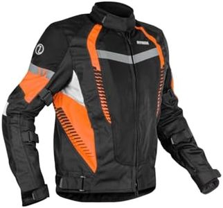 Rynox Tornado Pro 4 Jacket - CE Certified Class A | Motorcycle Riding Jacket with Impact Protection and Abrasion Resistance - Black Orange, Medium