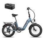 Fafrees Electric Bike, 998Wh Folding Electric Bikes with 48V/10.4Ah*2 Removable Batteries, Assist Mode to 140KM, 20 * 4.0 Fat Ebike for Adults, 65N.m MTB for Snow Beach Commute, FF20 Polar 2023 Blue