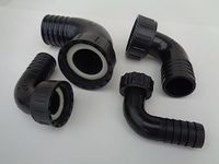 Female 90 deg Hose Tail Connector Water Fitting Polypropylene BSP Fish Pond Choose Size (1" Bsp Female x 25mm)