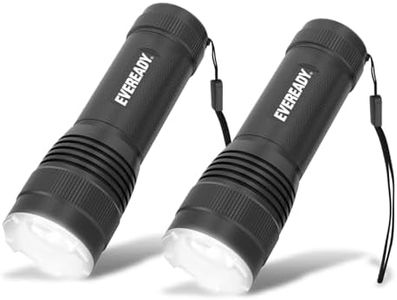 Energizer Eveready LED Tactical Flashlight (2 Pack) – 270 Lumens, 185m Beam, Adjustable Focus, Waterproof IPX4, Durable Metal Torch for Camping, Emergencies & Home Use