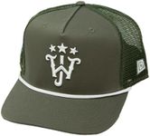 Whiskey Jam 5-Panel Adjustable Snapback WJ Classic Trucker Hat (US, Alpha, One Size, Olive)