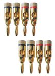 AudioPro Gold Plated 4mm Banana Plugs Pack of 8 4x Red & 4x Black ~ for Speaker/Amplifier Cable